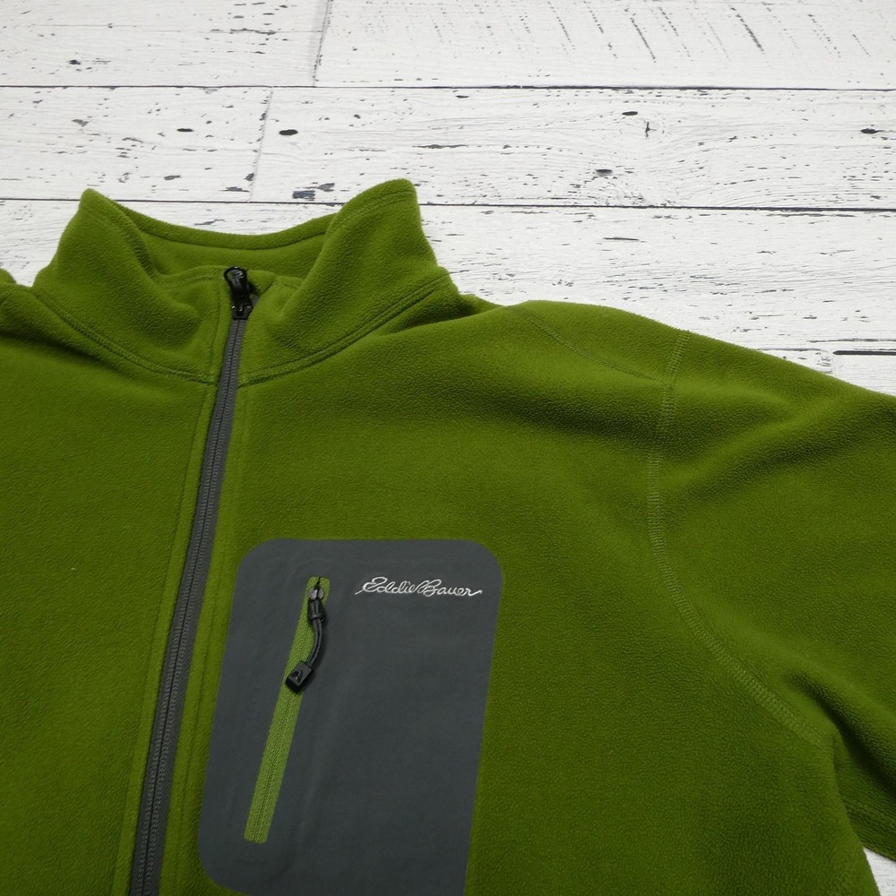 Eddie Bauer Jacket Mens XL Green First Ascent Fleece Full Zip Outdoor Hiking - Picture 2 of 8